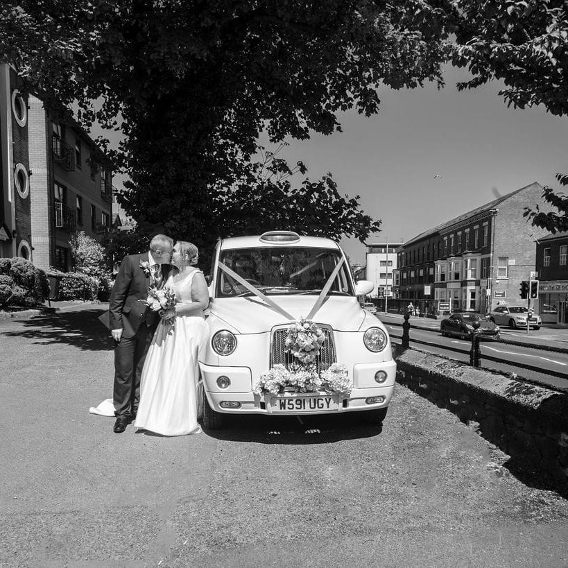 Belfast White Wedding Cabs Hero